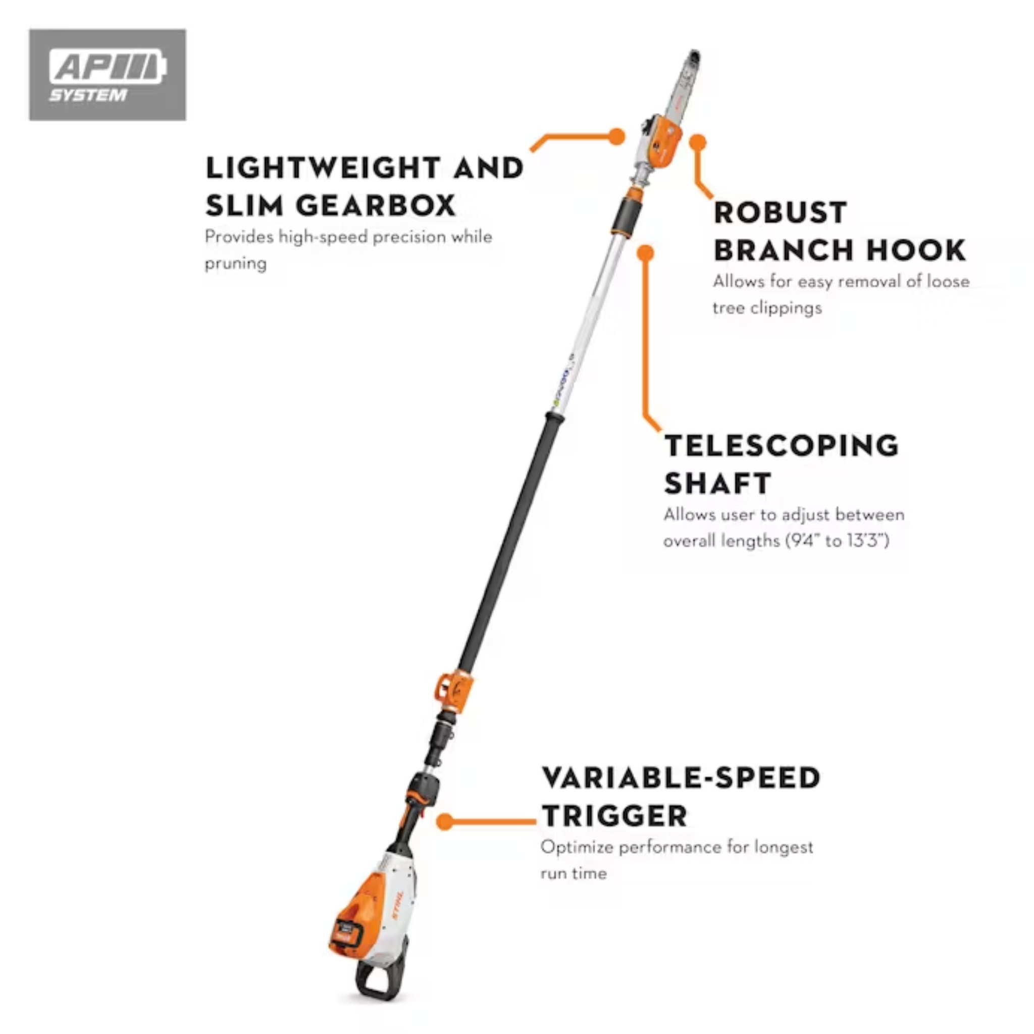 STIHL HTA 160 10 in. Battery Pole Pruner Tool Only Picco Micro Mini 3 PMM3 3/8 in.