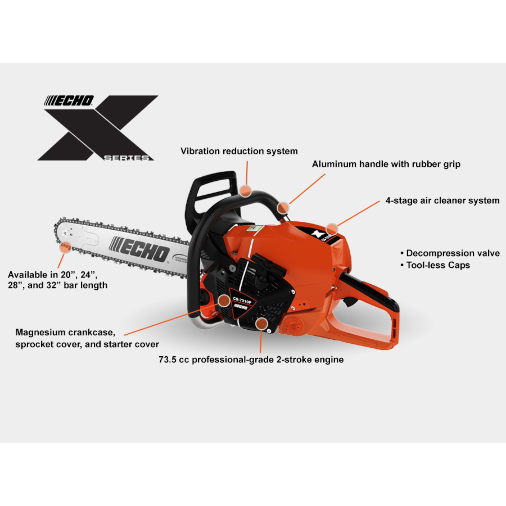 Echo 73.5 CC CHAINSAW W/24